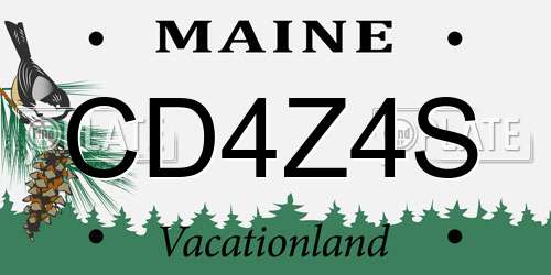 CD4Z4S Maine License Plate