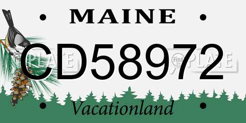 CD58972 Maine License Plate