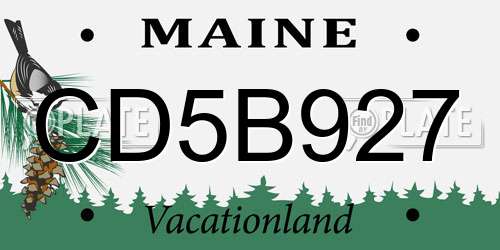 CD5B927 Maine License Plate