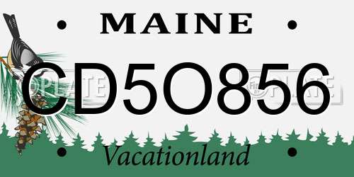 CD5O856 Maine License Plate
