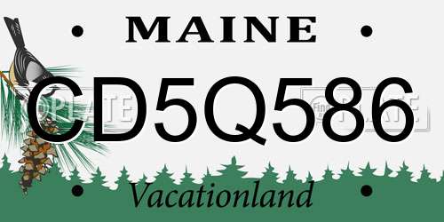 CD5Q586 Maine License Plate