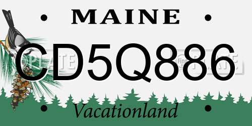 CD5Q886 Maine License Plate