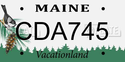 CDA745 Maine License Plate