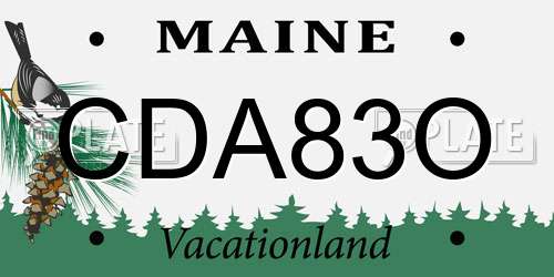 CDA83O Maine License Plate