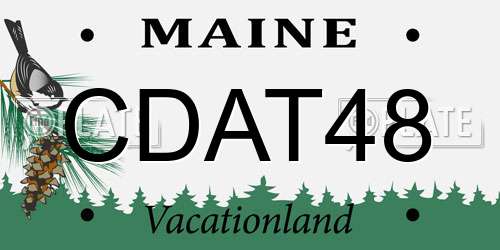 CDAT48 Maine License Plate