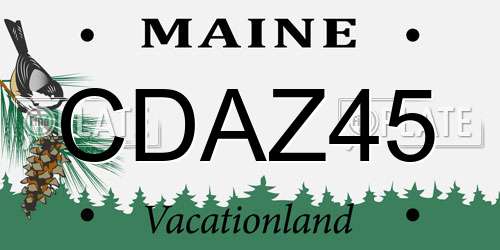 CDAZ45 Maine License Plate