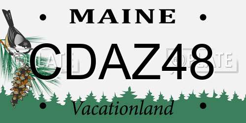 CDAZ48 Maine License Plate