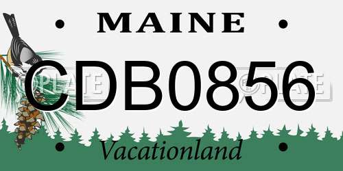 CDB0856 Maine License Plate