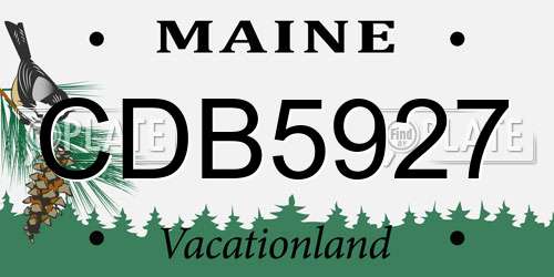 CDB5927 Maine License Plate