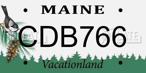 CDB766 Maine License Plate