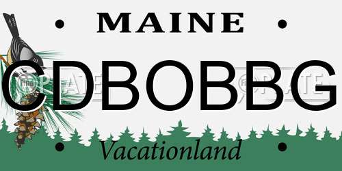 CDBOBBG Maine License Plate
