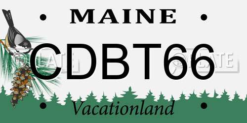 CDBT66 Maine License Plate