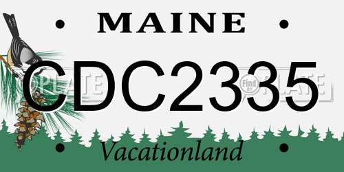 CDC2335 Maine License Plate