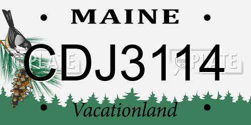 CDJ3114 Maine License Plate