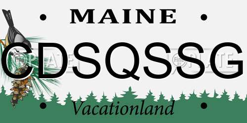 CDSQSSG Maine License Plate
