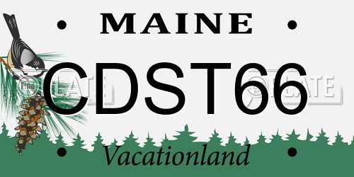 CDST66 Maine License Plate