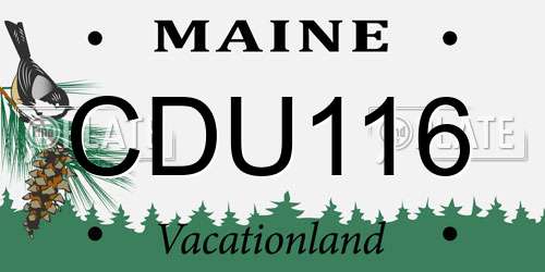 CDU116 Maine License Plate