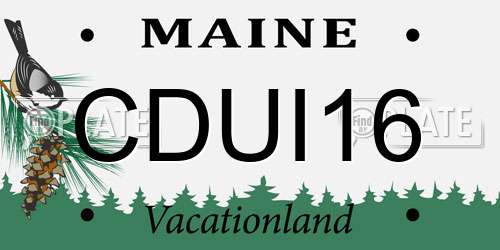 CDUI16 Maine License Plate