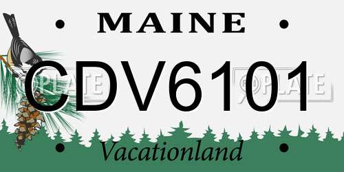 CDV6101 Maine License Plate