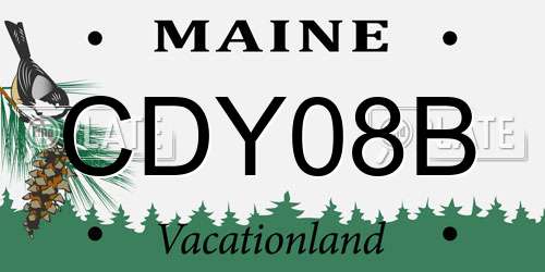 CDY08B Maine License Plate