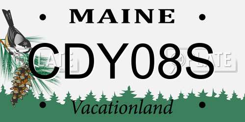 CDY08S Maine License Plate