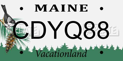 CDYQ88 Maine License Plate