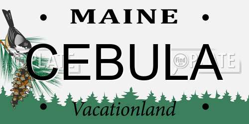 CEBULA Maine License Plate
