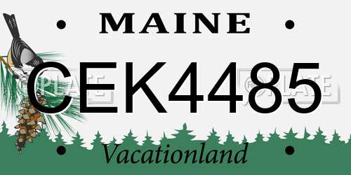 CEK4485 Maine License Plate
