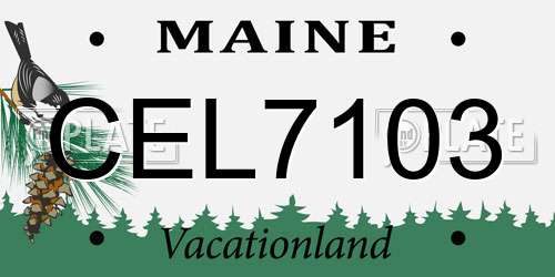 CEL7103 Maine License Plate