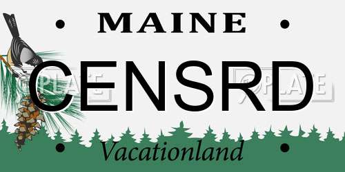 CENSRD Maine License Plate