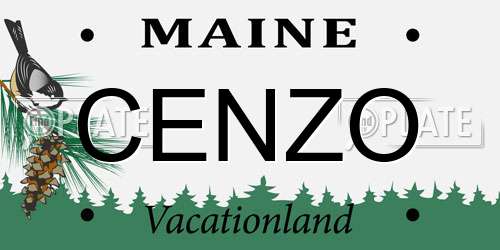 CENZO Maine License Plate