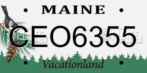 CEO6355 Maine License Plate