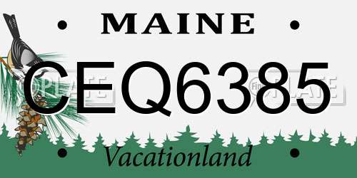 CEQ6385 Maine License Plate