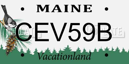CEV59B Maine License Plate