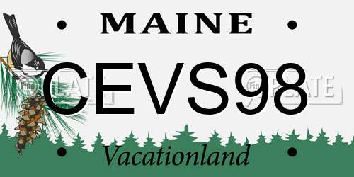 CEVS98 Maine License Plate