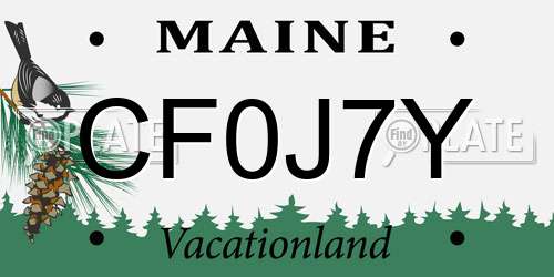 CF0J7Y Maine License Plate