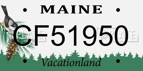 CF51950 Maine License Plate