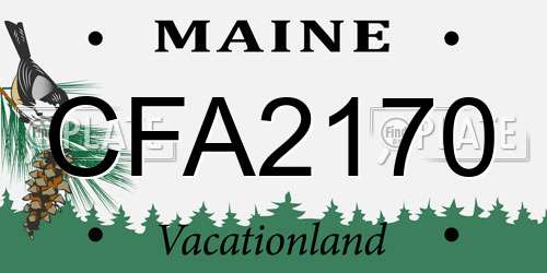 CFA2170 Maine License Plate