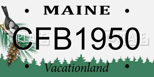 CFB1950 Maine License Plate