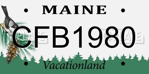CFB1980 Maine License Plate