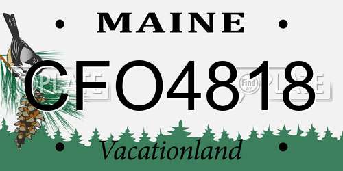 CFO4818 Maine License Plate