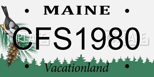 CFS1980 Maine License Plate