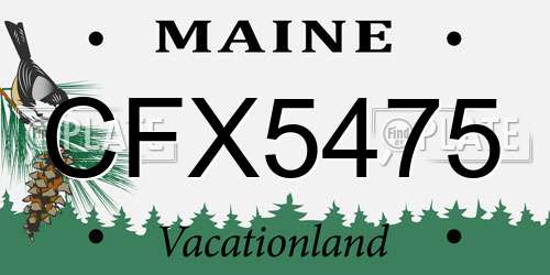 CFX5475 Maine License Plate