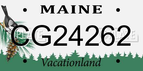 CG24262 Maine License Plate