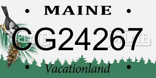 CG24267 Maine License Plate