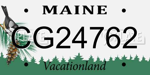 CG24762 Maine License Plate