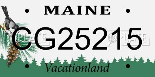 CG25215 Maine License Plate