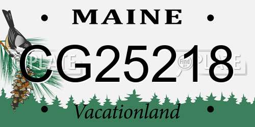 CG25218 Maine License Plate