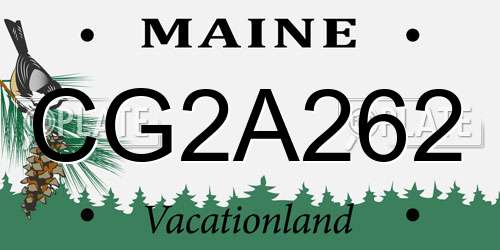 CG2A262 Maine License Plate