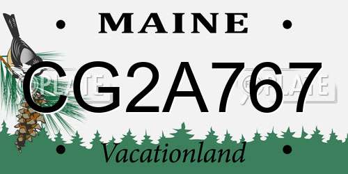 CG2A767 Maine License Plate